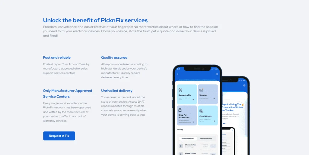 PicknFix Website Looks